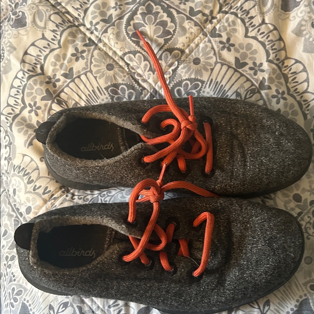 Allbirds Women's Gray Shoes with Orange Laces